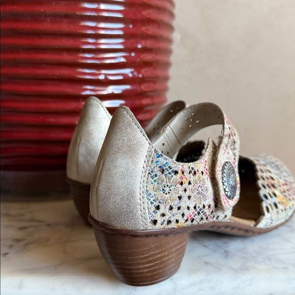 RIEKER Mirjam 53 Mary Jane Leather Pumps Beige Multi Women’s EU 39 / US 8 - Picture 14 of 16